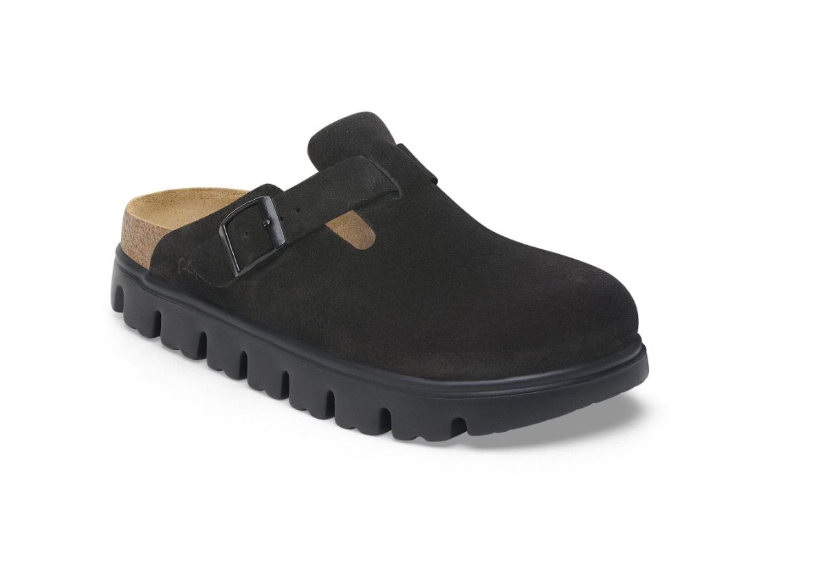 Birkenstock Papillio Boston Chunky Suede Leather Black