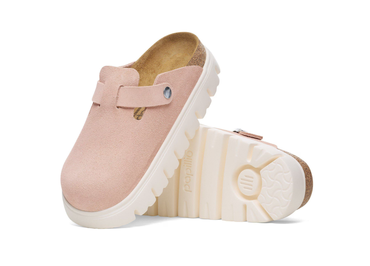 Birkenstock Boston Chunky Suede Leather Light Rose
