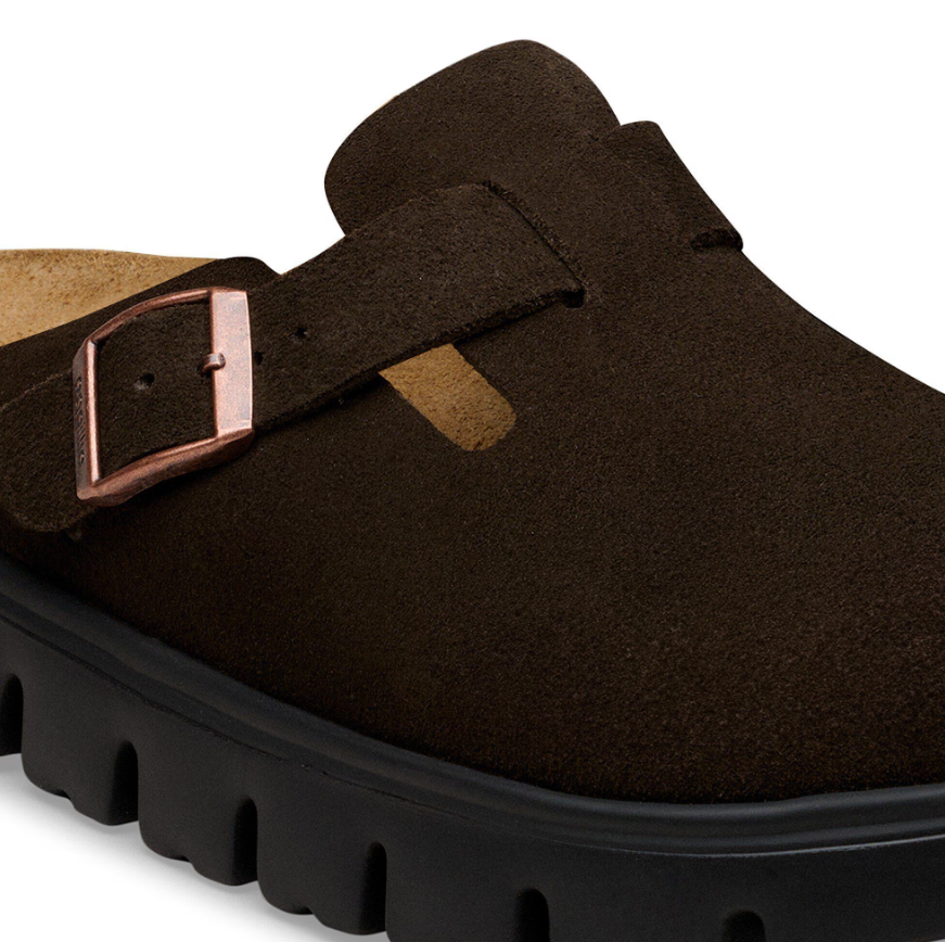 Birkenstock Papillio Boston Chunky Suede Leather Mocca