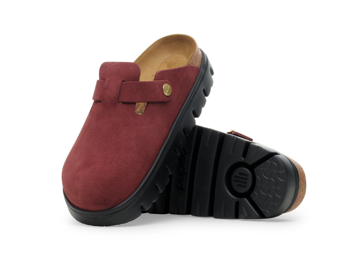 Birkenstock Papillio Boston Chunky Suede Leather Zinfandel