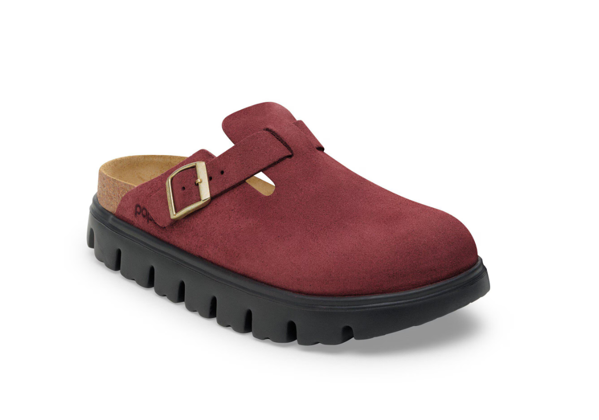 Birkenstock Papillio Boston Chunky Suede Leather Zinfandel