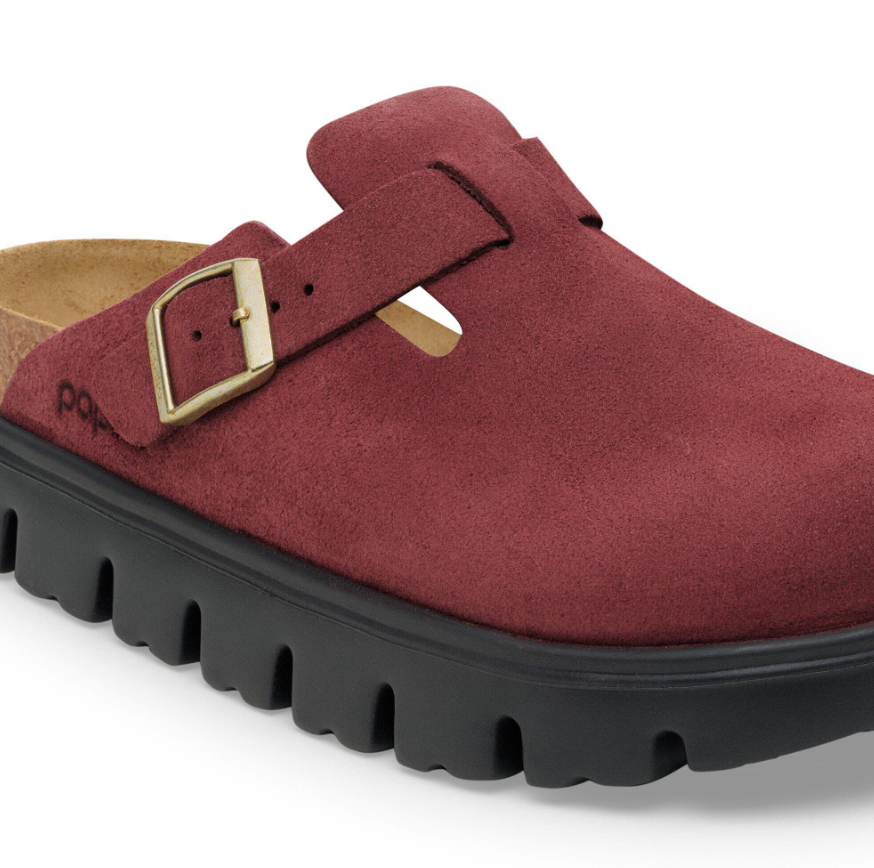 Birkenstock Papillio Boston Chunky Suede Leather Zinfandel
