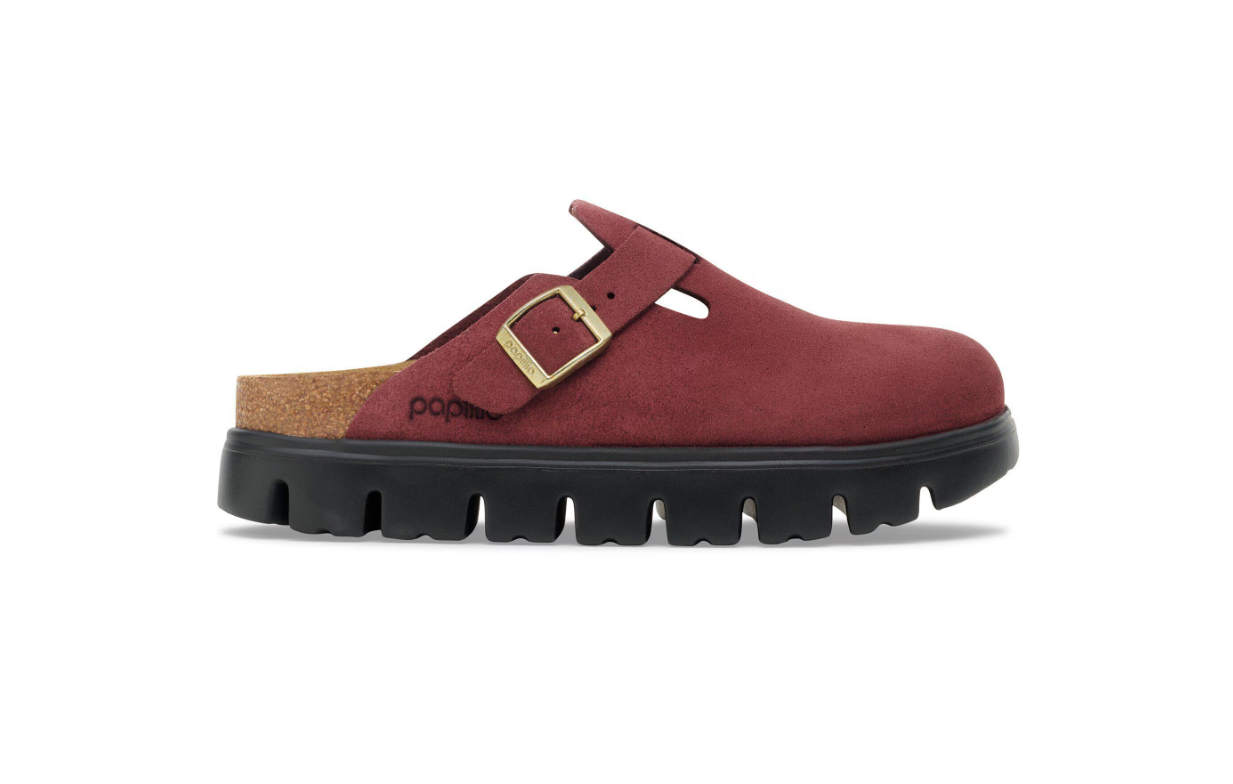 Birkenstock Papillio Boston Chunky Suede Leather Zinfandel