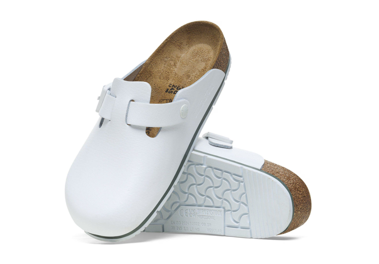 Birkenstock Boston Pro Natural Leather White