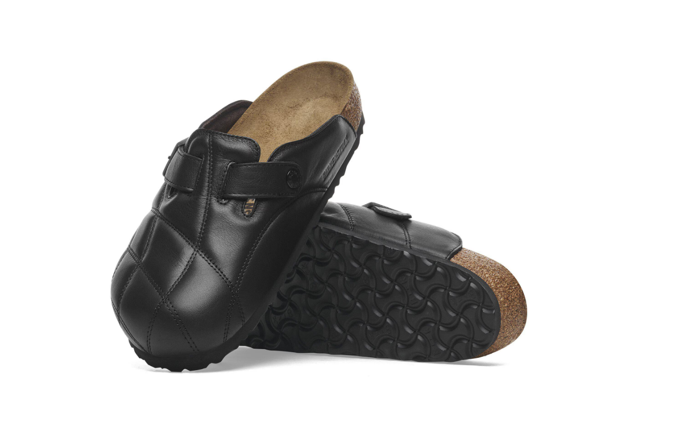 Birkenstock Boston Quilted Natural Leather Black