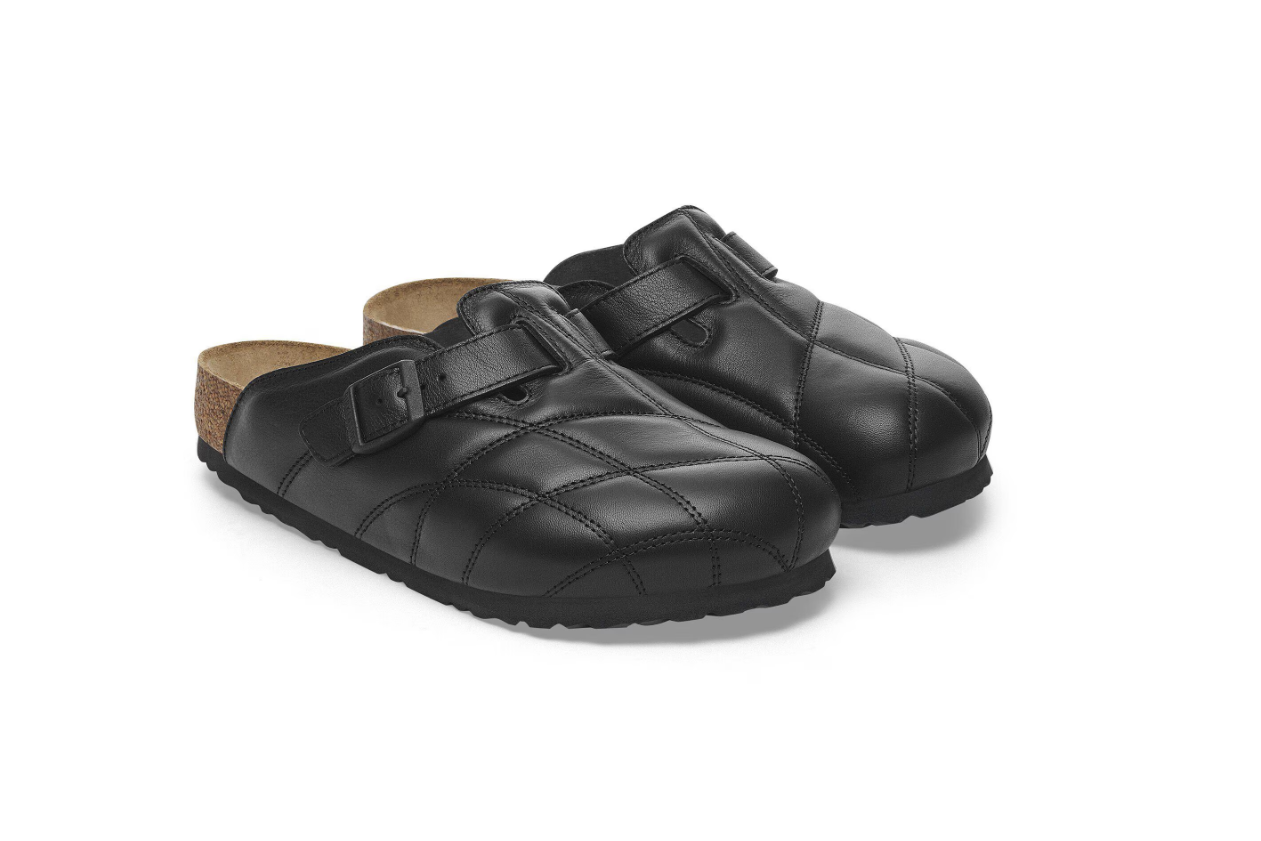 Birkenstock Boston Quilted Natural Leather Black
