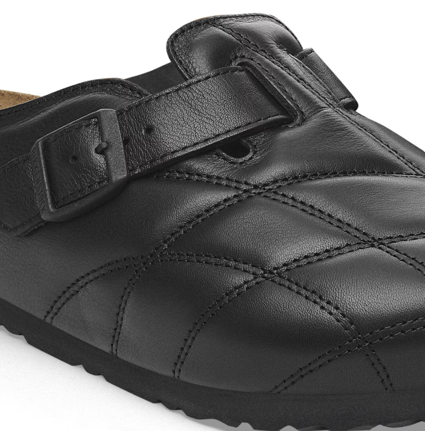 Birkenstock Boston Quilted Natural Leather Black