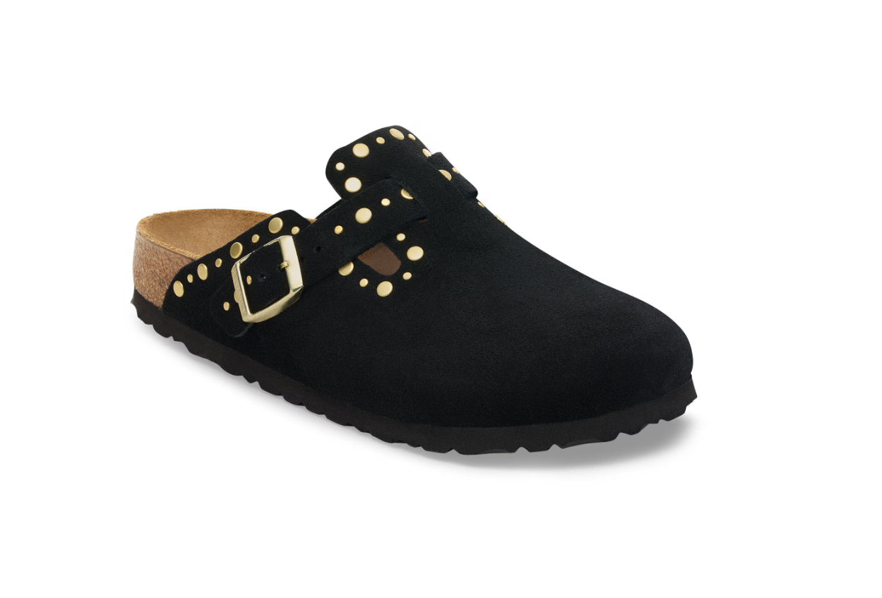 Birkenstock Boston Rivets Suede Leather Black