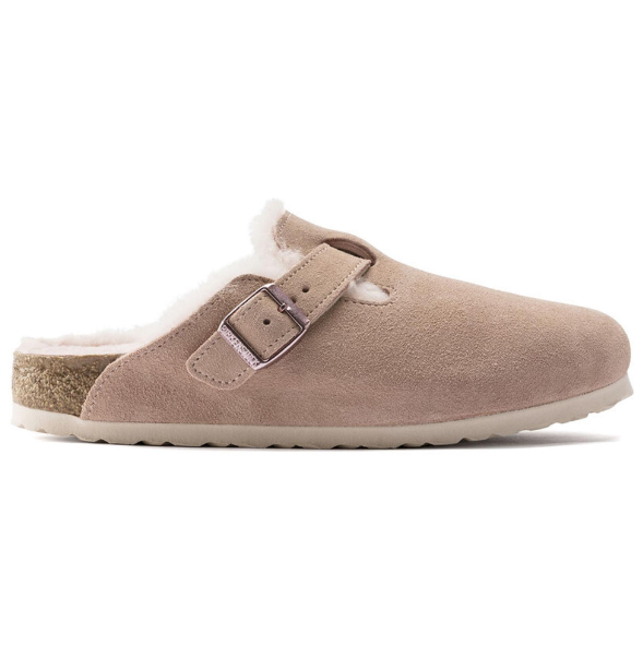 Birkenstock Boston Shearling Suede Leather Light Rose