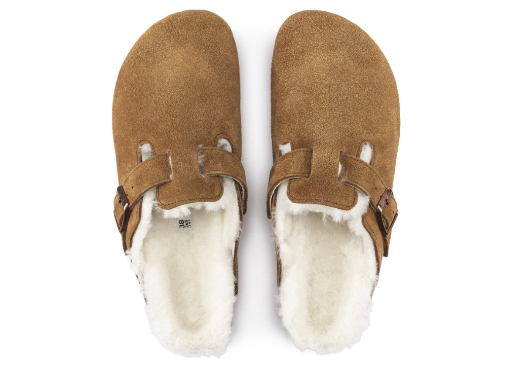Birkenstock Boston Shearling Suede Leather - MInk, Narrow