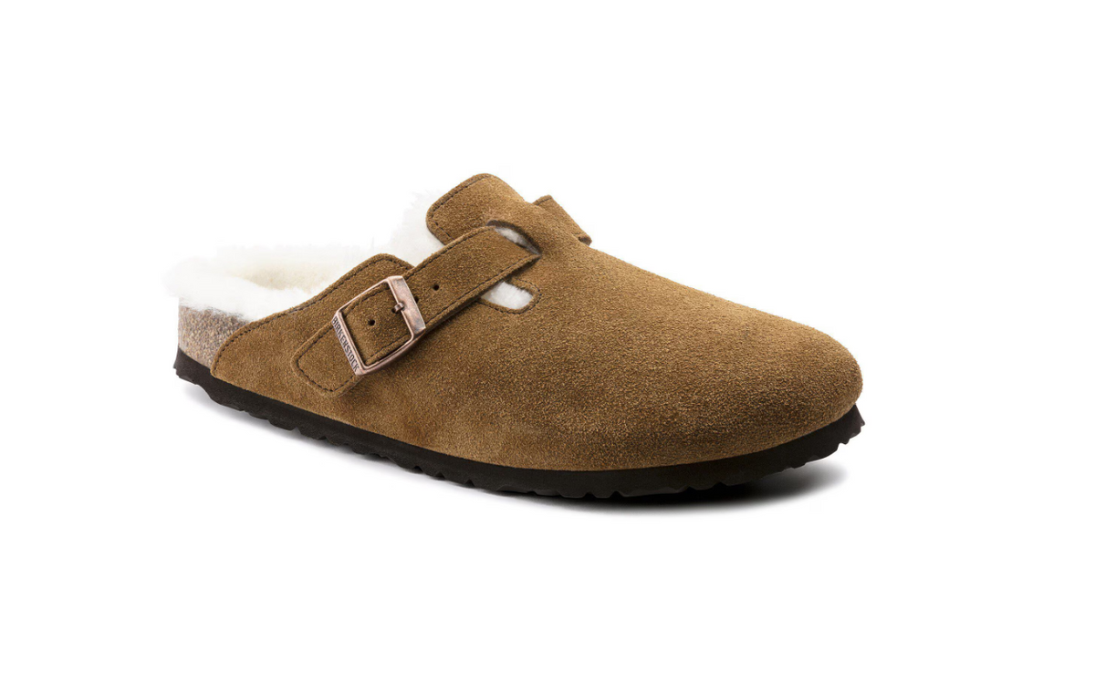 Birkenstock Boston Shearling Suede Leather - MInk, Narrow