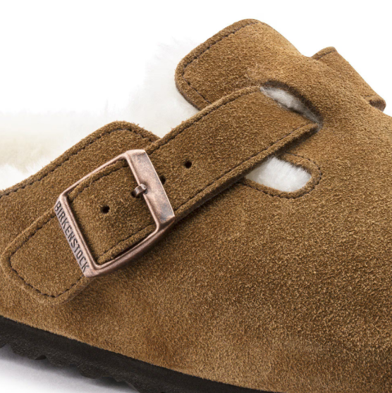 Birkenstock Boston Shearling Suede Leather - MInk, Narrow