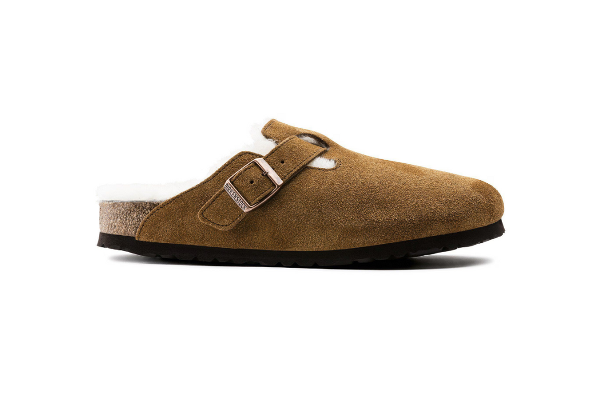 Birkenstock Boston Shearling Suede Leather - MInk, Narrow