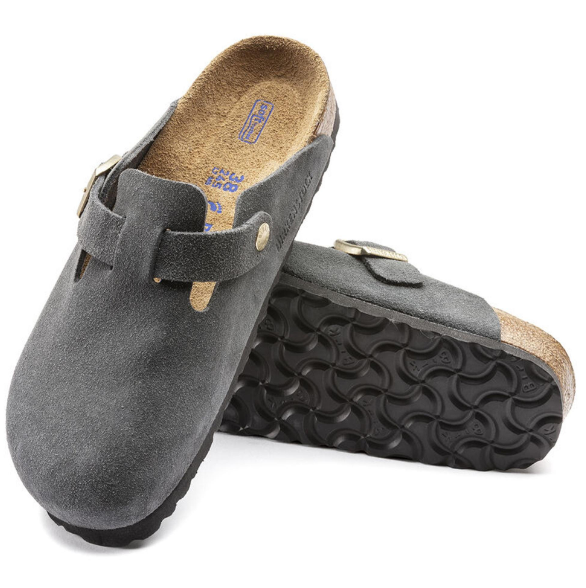 Birkenstock Boston Soft Footbed Suede Dark Grey