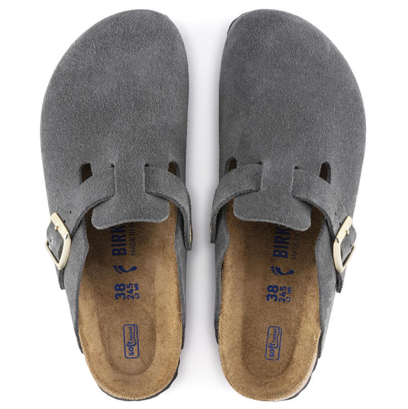 Birkenstock Boston Soft Footbed Suede Dark Grey