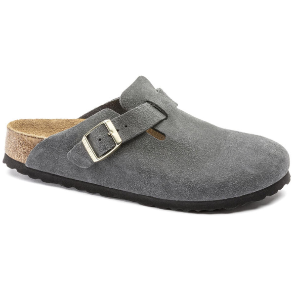 Birkenstock Boston Soft Footbed Suede Dark Grey