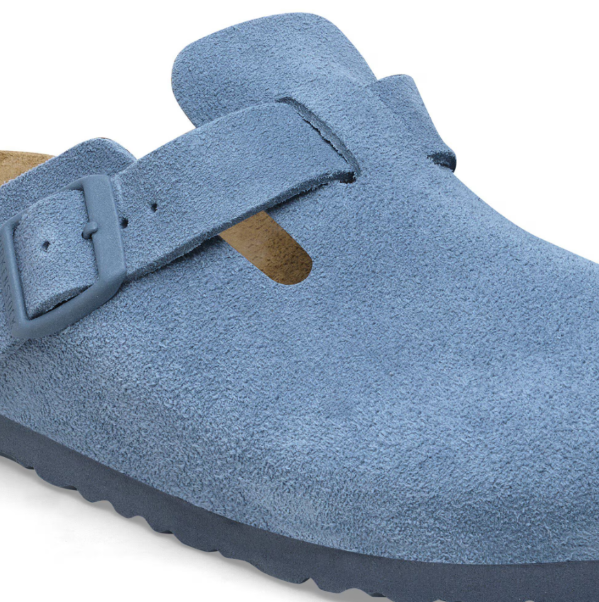 Birkenstock Boston Soft Footbed Suede Leather  - Blue, Regular