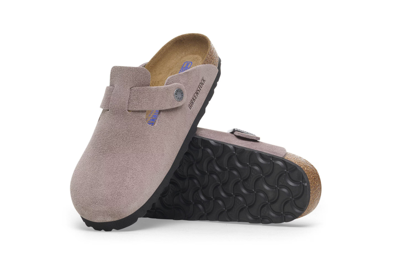 Birkenstock Boston Soft Footbed Suede Leather Faded Purple