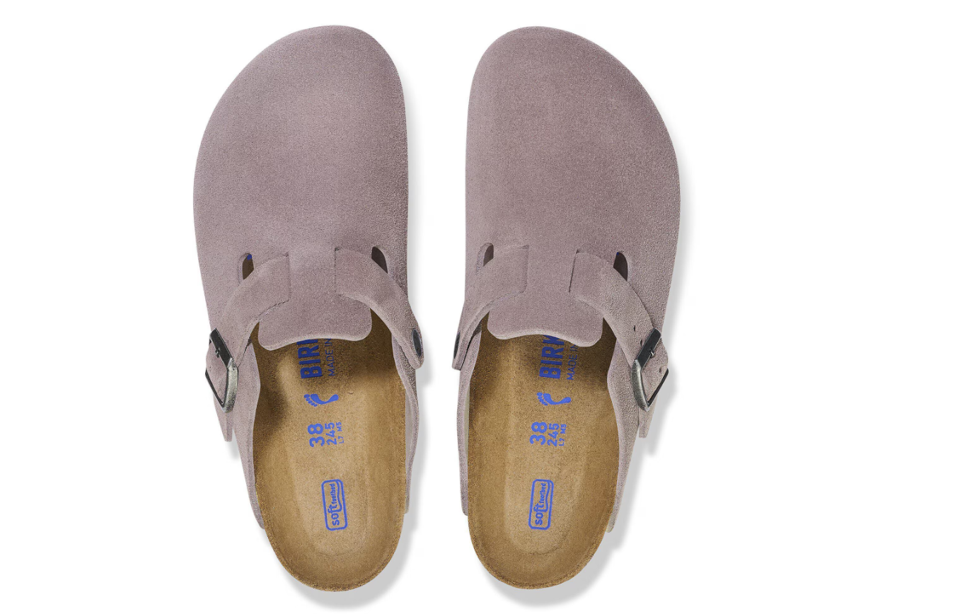 Birkenstock Boston Soft Footbed Suede Leather Faded Purple