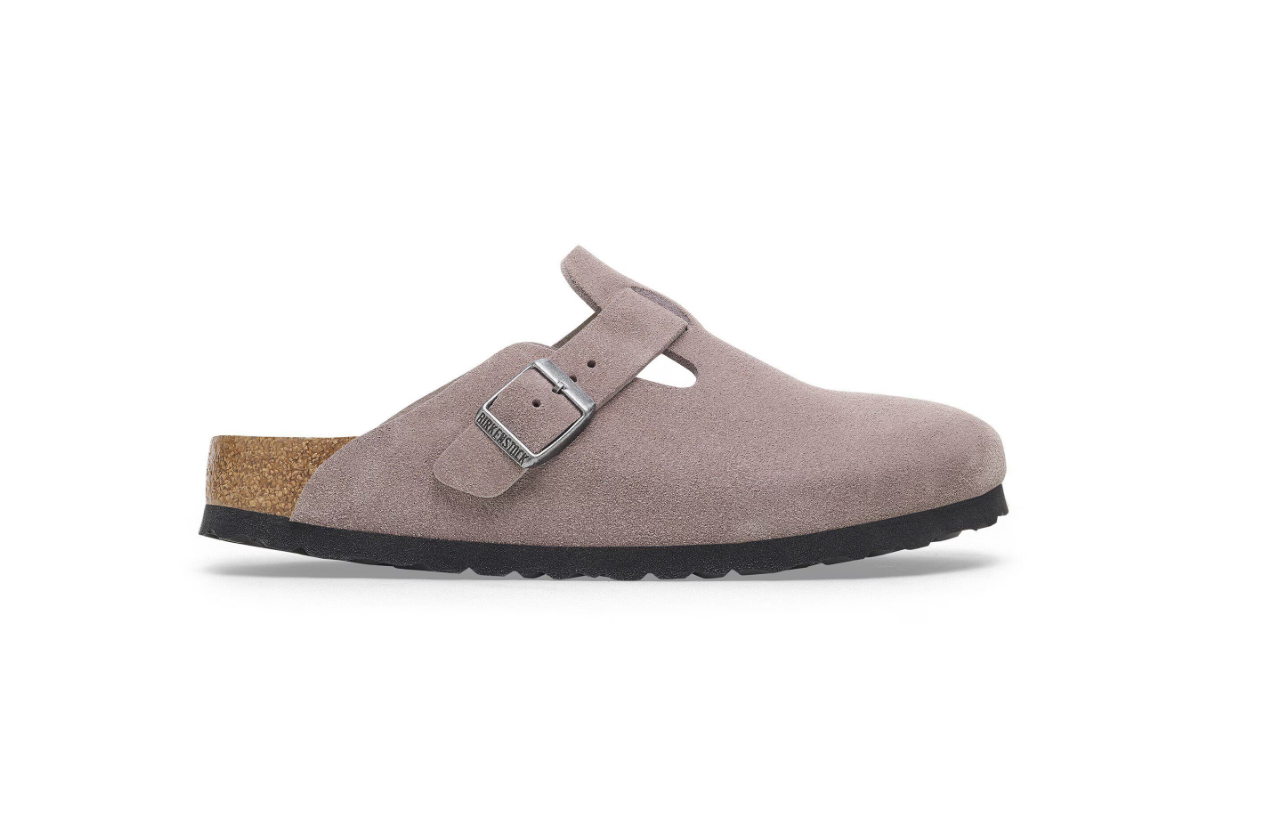 Birkenstock Boston Soft Footbed Suede Leather Faded Purple