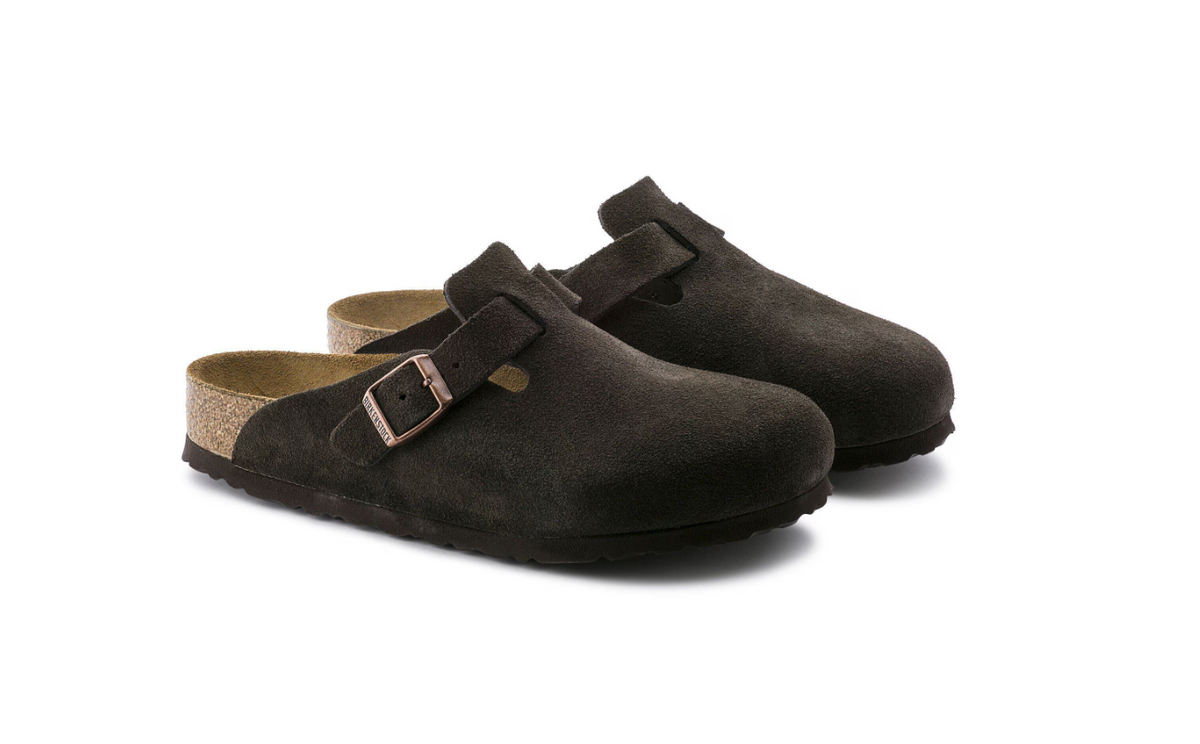 Birkenstock Boston Soft Footbed Suede Leather Clog - Mocha, Regular