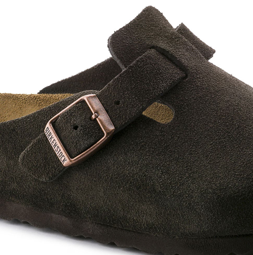 Birkenstock Boston Soft Footbed Suede Leather Clog - Mocha, Regular