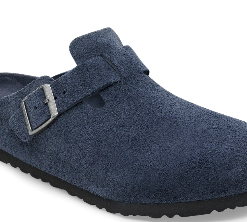 Birkenstock Boston Soft Footbed Suede Leather New Navy