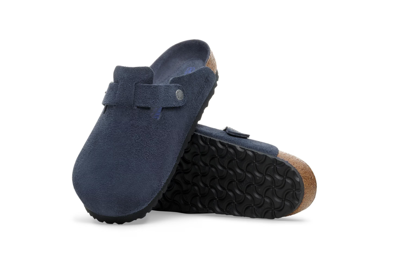 Birkenstock Boston Soft Footbed Suede Leather New Navy