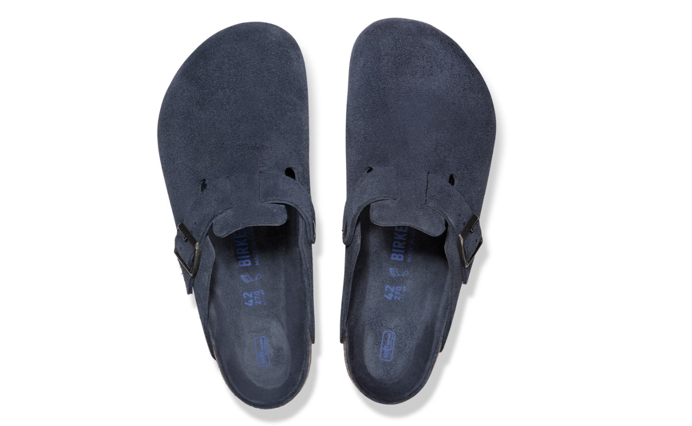 Birkenstock Boston Soft Footbed Suede Leather New Navy