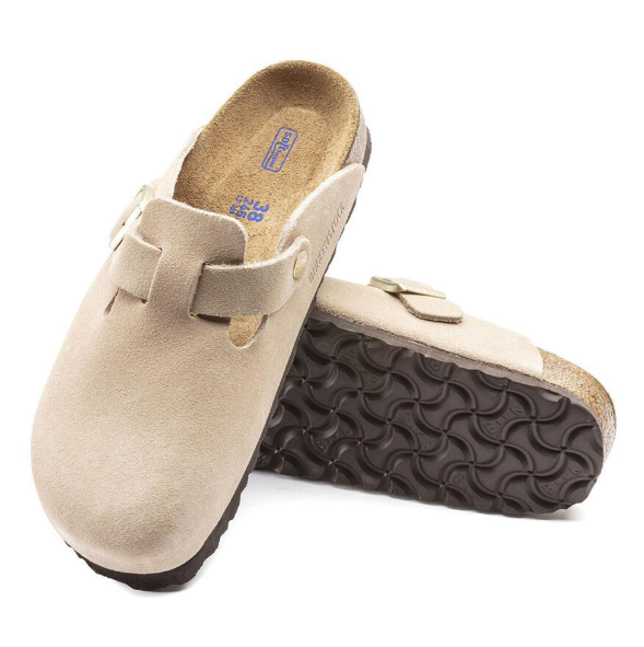 Birkenstock Boston Soft Footbed Suede Leather Nude