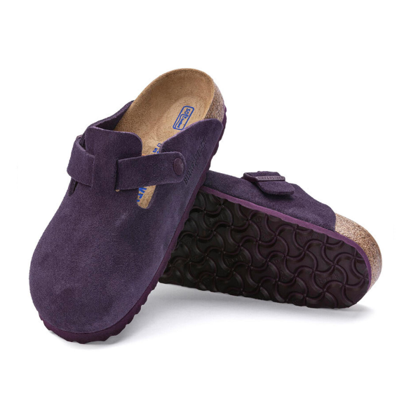 Birkenstock Boston Soft Footbed Suede Leather Wine Clog