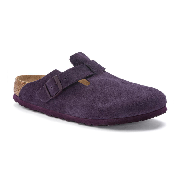 Birkenstock Boston Soft Footbed Suede Leather Wine Clog