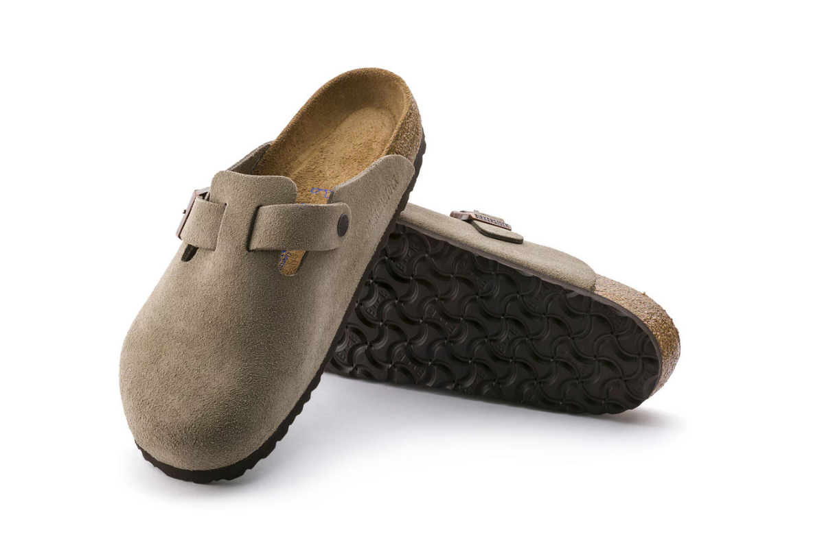 Birkenstock Boston Soft Footbed Suede Leather  - Taupe, Narrow