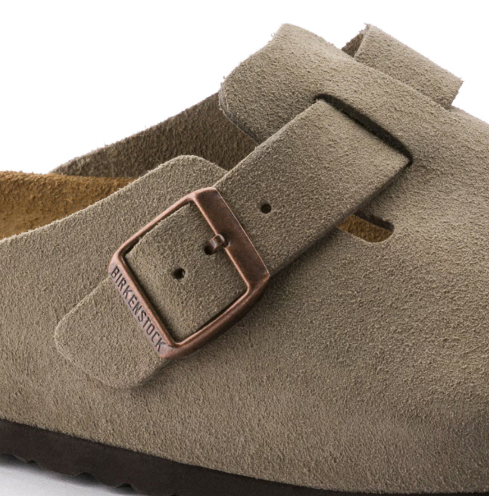 Birkenstock Boston Soft Footbed Suede Leather  - Taupe, Narrow