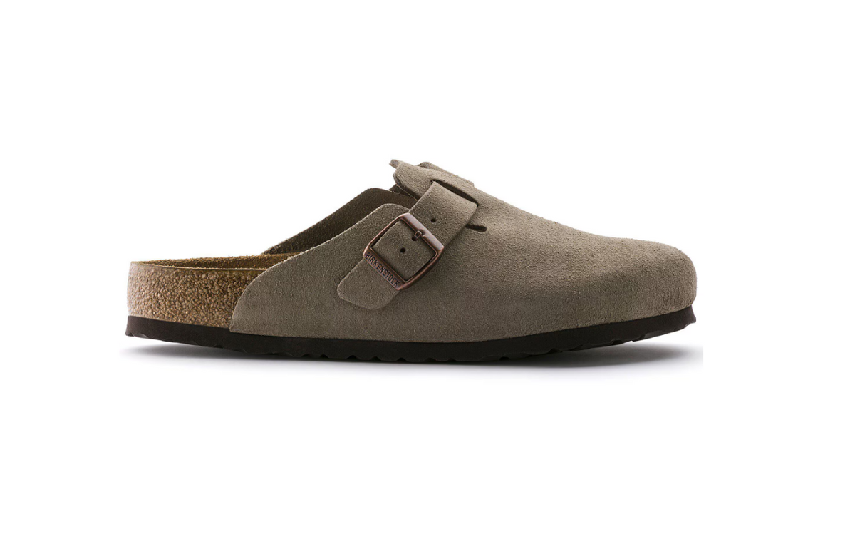 Birkenstock Boston Soft Footbed Suede Leather  - Taupe, Narrow
