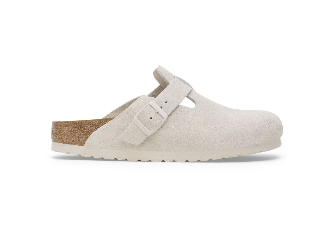 Birkenstock Boston Suede Leather Antique White