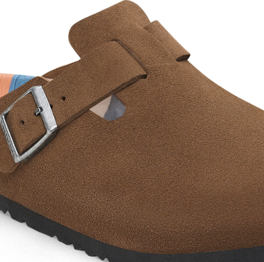 Birkenstock Boston Suede Leather Dark Tea