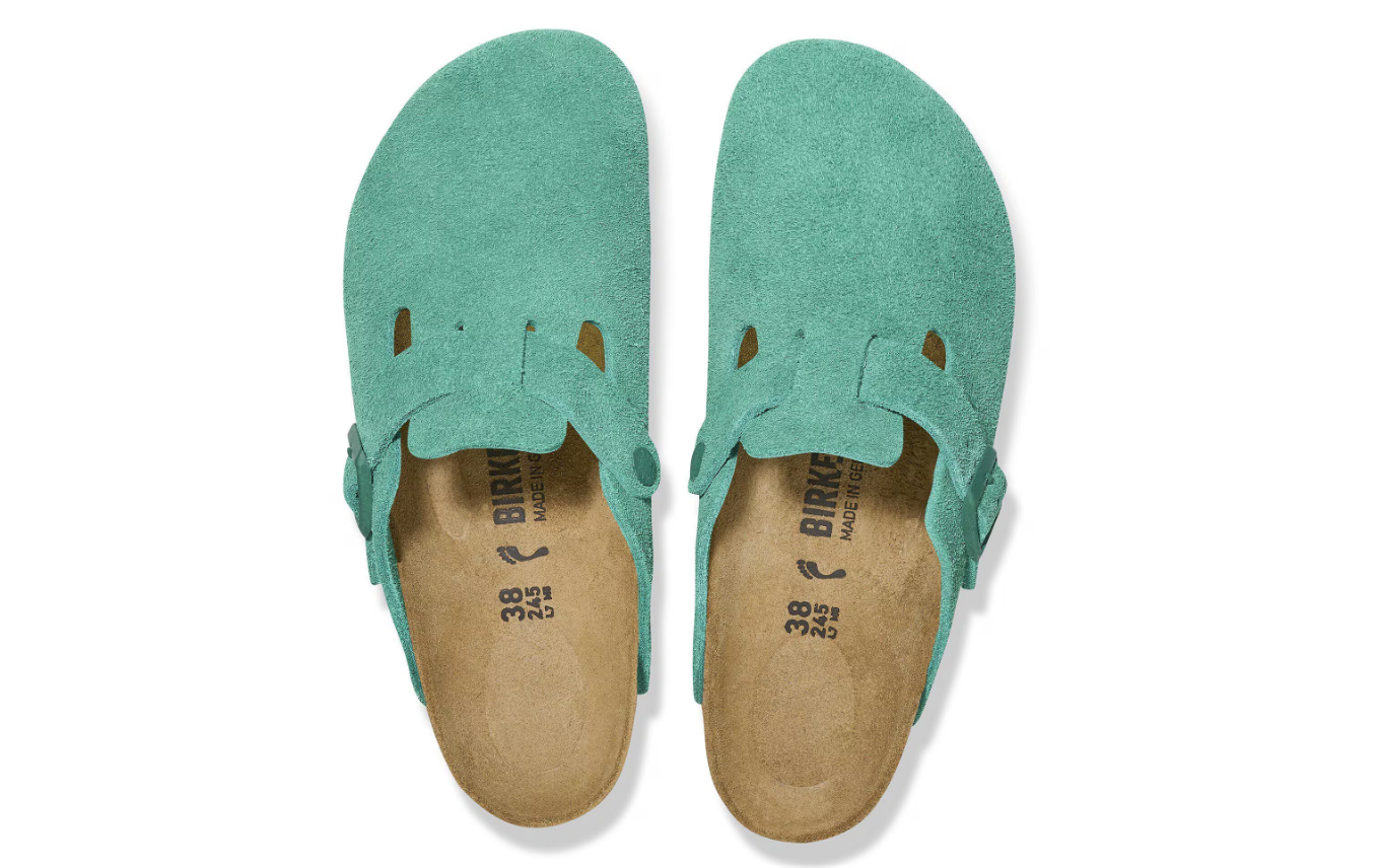 Birkenstock Boston Suede Leather Digital Green