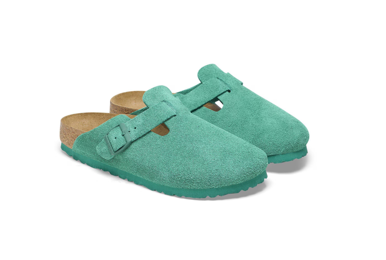 Birkenstock Boston Suede Leather Digital Green