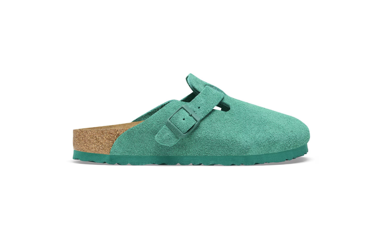 Birkenstock Boston Suede Leather Digital Green
