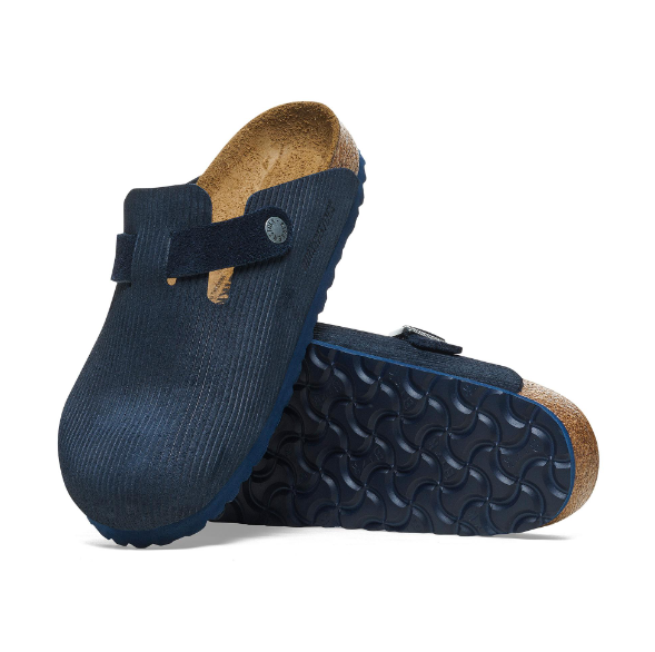 Birkenstock Boston Suede Leather Embossed Midnight