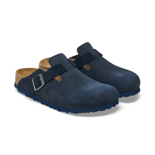 Birkenstock Boston Suede Leather Embossed Midnight