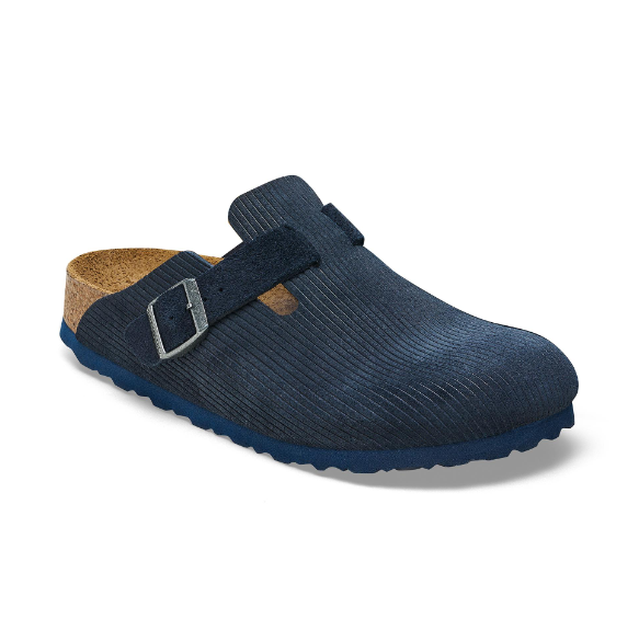 Birkenstock Boston Suede Leather Embossed Midnight