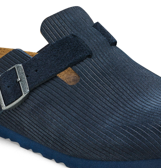 Birkenstock Boston Suede Leather Embossed Midnight