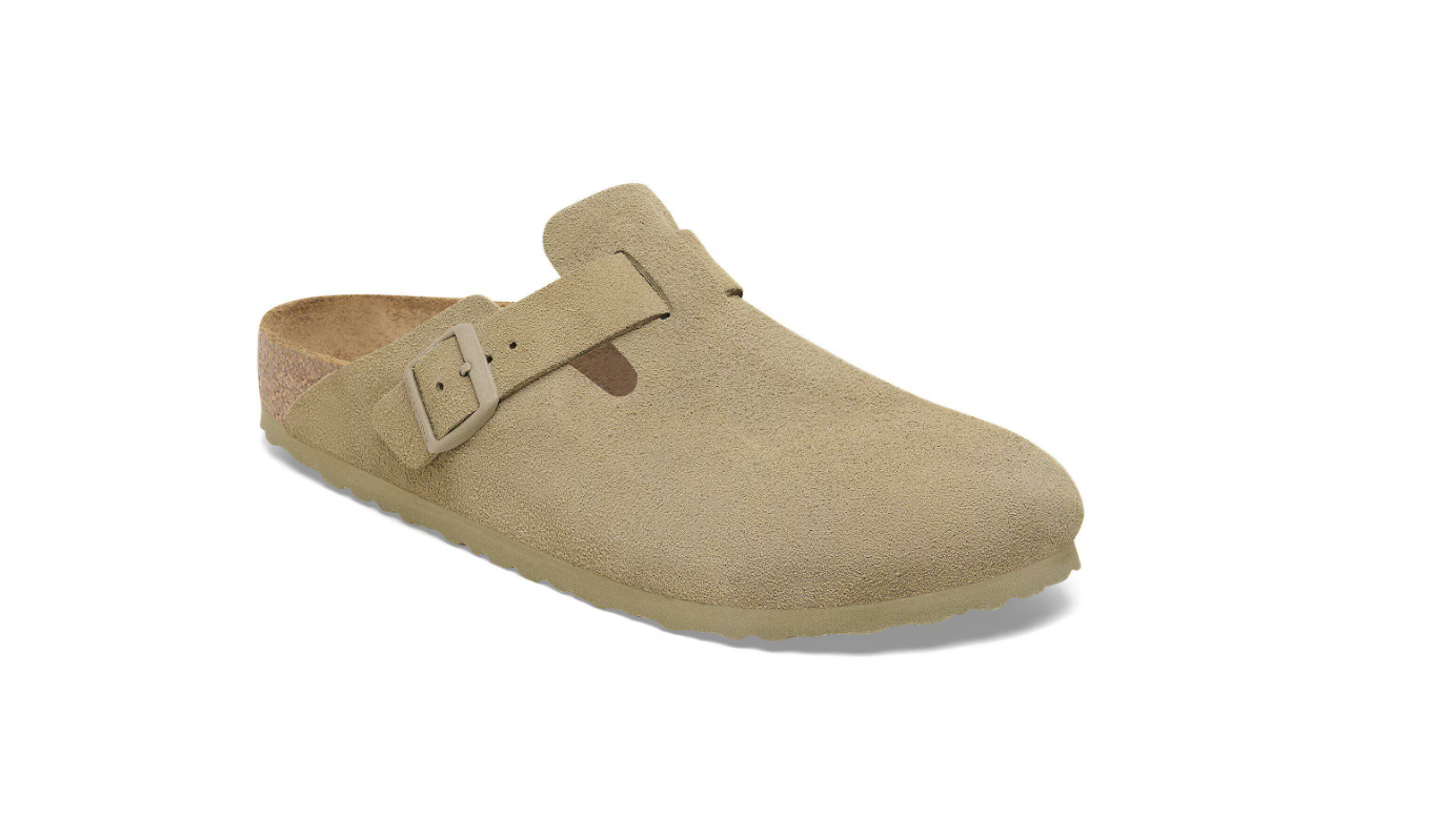 Birkenstock Boston Suede Leather Faded Khaki