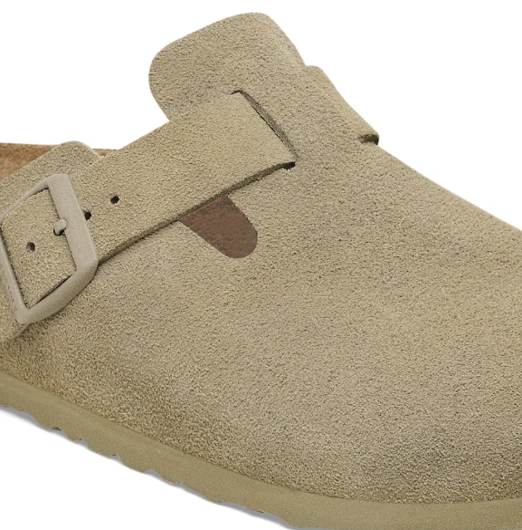 Birkenstock Boston Suede Leather Faded Khaki