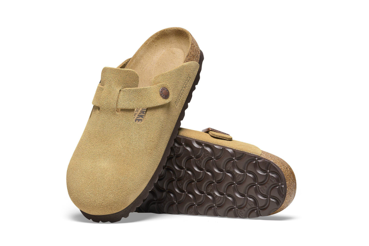 Birkenstock Boston Suede Leather Latte Cream