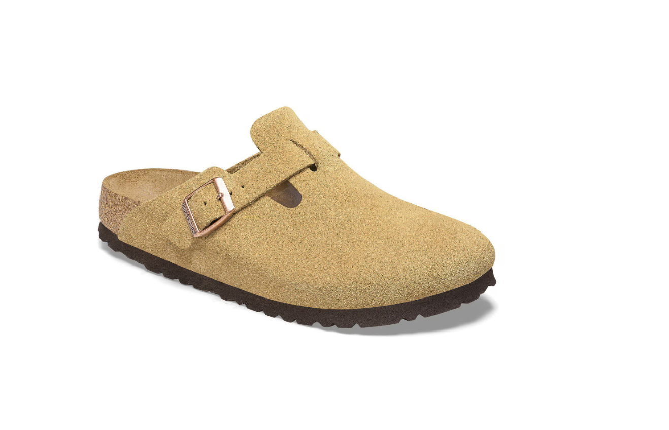 Birkenstock Boston Suede Leather Latte Cream
