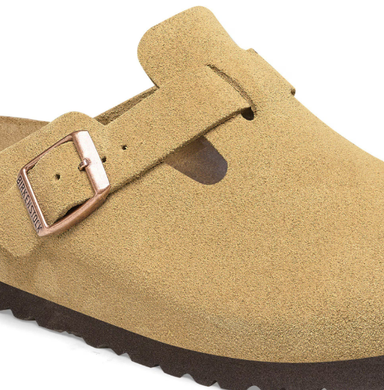 Birkenstock Boston Suede Leather Latte Cream