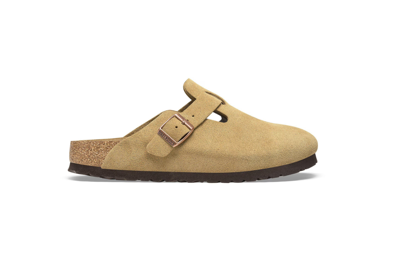Birkenstock Boston Suede Leather Latte Cream
